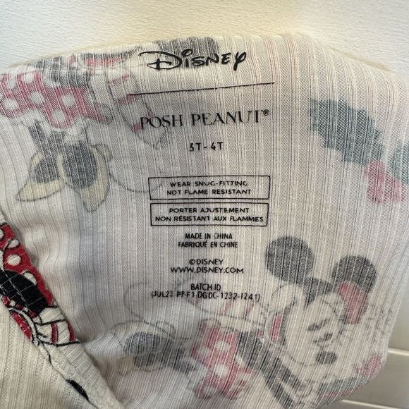 Posh Peanut Christmas Minnie Mouse Pajama Top 3T 4T Ribbed PJ Disney Bamboo FLAW - Picture 7 of 9